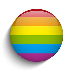 Image showing Gay Flag Circle Striped Button