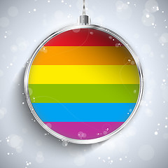 Image showing Gay Flag Merry Christmas Ball