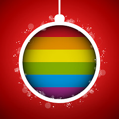 Image showing Gay Flag Merry Christmas Ball