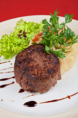 Image showing Fried meat steak