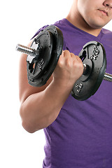 Image showing Teenager Lifting Weights