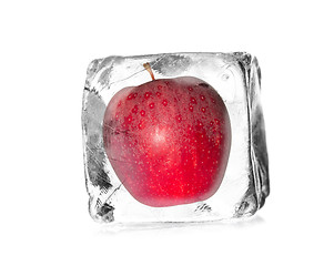 Image showing apple in ice cube