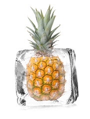 Image showing pineapple in ice cube