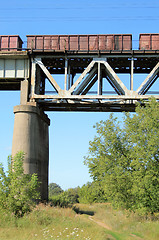 Image showing Train on the bridge