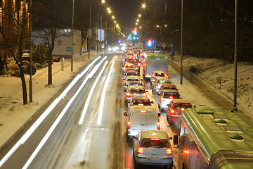 Image showing Evening road rush