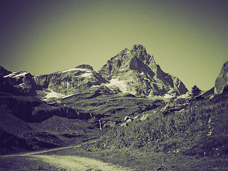 Image showing Vintage sepia Alps mountains