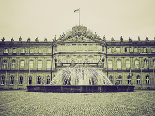 Image showing Vintage sepia Neues Schloss (New Castle), Stuttgart