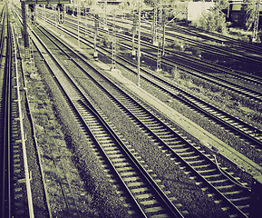 Image showing Vintage sepia Railway