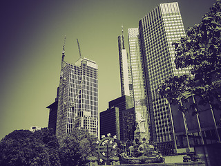 Image showing Vintage sepia European Central Bank in Frankfurt