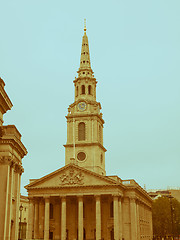 Image showing Retro looking St Martin church, London