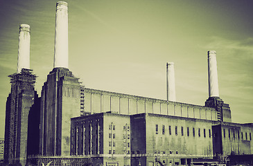 Image showing Vintage sepia Battersea Powerstation London