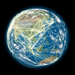 Image showing Connected world Asia view