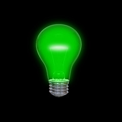 Image showing Green lightbulb