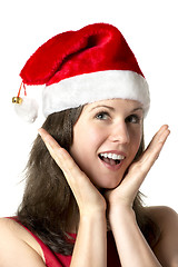 Image showing Laughing Santa Claus Woman