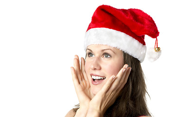 Image showing Laughing Santa Claus Woman