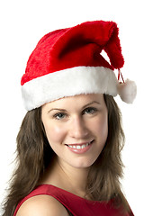 Image showing Portrait Smiling Santa Woman