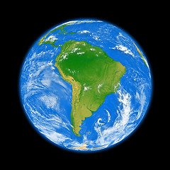 Image showing South America on Earth