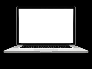 Image showing Laptop with white screen