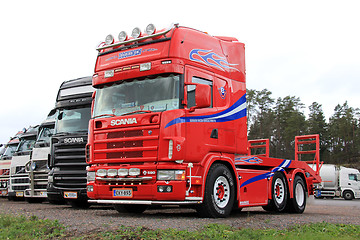 Image showing Red Scania Truck Tractor