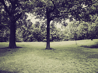 Image showing Vintage sepia Kensington gardens London