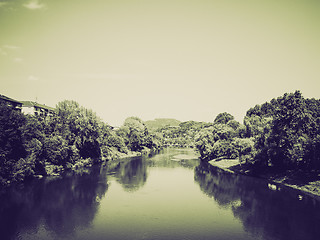 Image showing Vintage sepia River Po, Turin