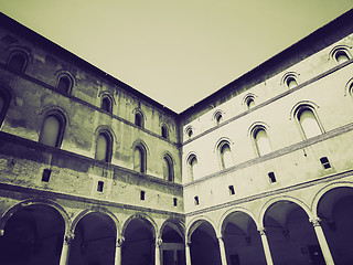 Image showing Vintage sepia Castello Sforzesco, Milan