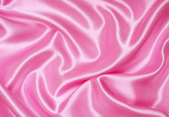 Image showing Smooth elegant pink silk as background 