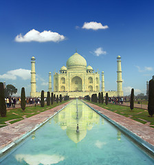 Image showing Taj Mahal - famous mausoleum in India