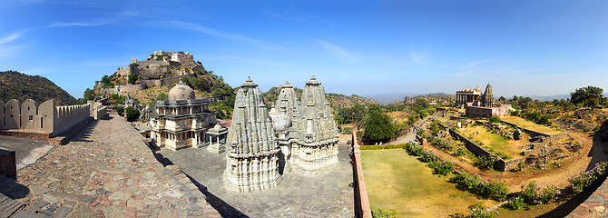 Image showing panorama of kumbhalgarh fort in india