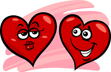 Image showing hearts in love cartoon illustration