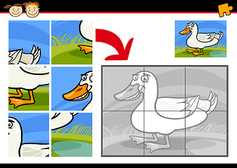 Image showing cartoon duck jigsaw puzzle game