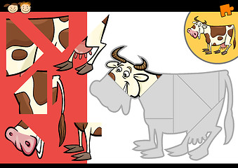 Image showing cartoon farm cow puzzle game