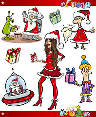Image showing christmas themes cartoon set