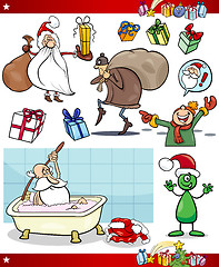Image showing christmas themes cartoon set