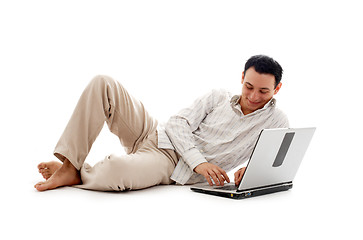 Image showing relaxed man with laptop #2