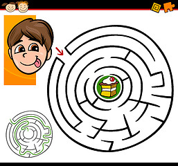 Image showing cartoon maze or labyrinth game