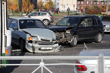 Image showing accident at the crossroads