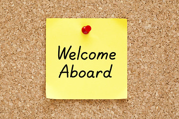 Image showing Welcome Aboard Sticky Note