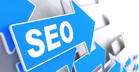 Image showing SEO on Blue Arrow.