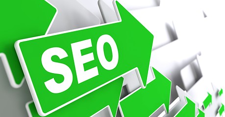 Image showing SEO on Green Arrow.