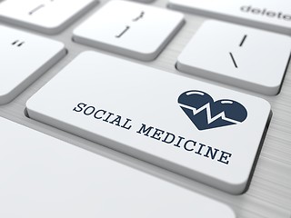 Image showing White Keyboard Social Medicine Button.