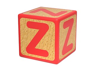 Image showing Letter Z on Childrens Alphabet Block.