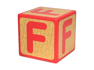 Image showing Letter F on Childrens Alphabet Block.