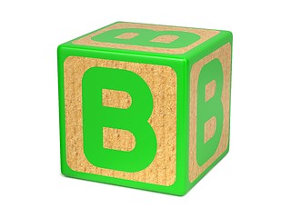 Image showing Letter B on Childrens Alphabet Block.