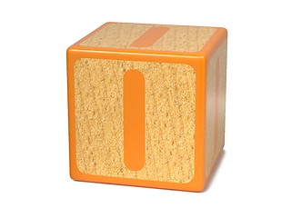 Image showing Letter I on Childrens Alphabet Block.