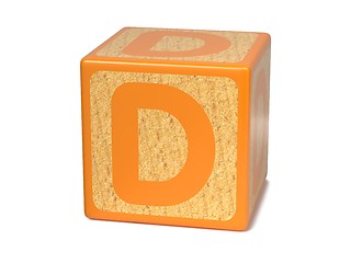 Image showing Letter D on Childrens Alphabet Block.