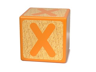 Image showing Letter X on Childrens Alphabet Block.