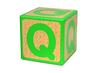 Image showing Letter Q on Childrens Alphabet Block.