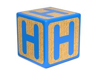 Image showing Letter H on Childrens Alphabet Block.