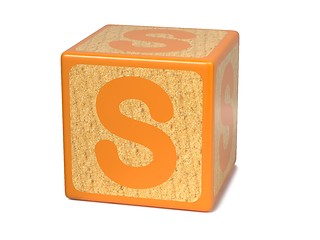 Image showing Letter S on Childrens Alphabet Block.